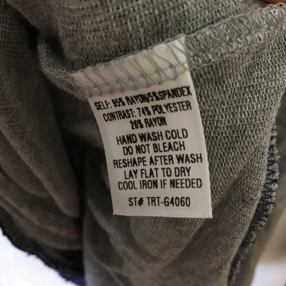 Gray Navy Lightweight Knit Distress Detailing Top - Picture 10 of 12